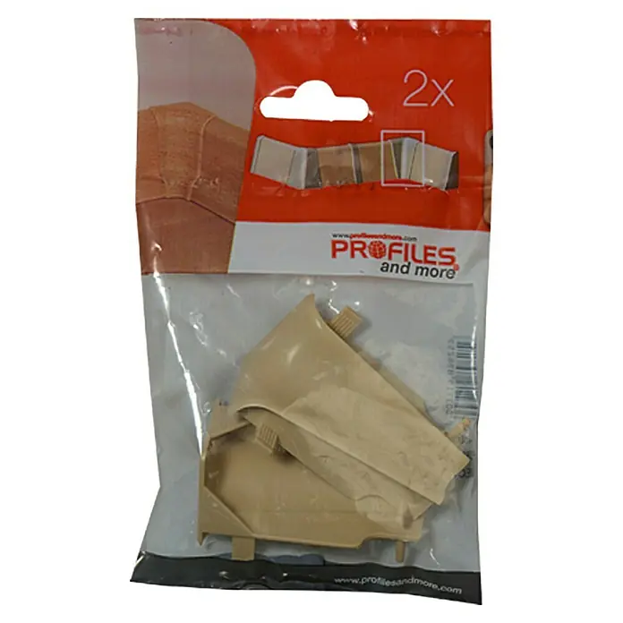 Profiles and more Innenecke FU60L - Ahorn, 2 Stk. - Eine Packung mit zwei "Profiles and more" Eckverbindungen in Beige, ideal für saubere Übergänge und Abschlüsse.