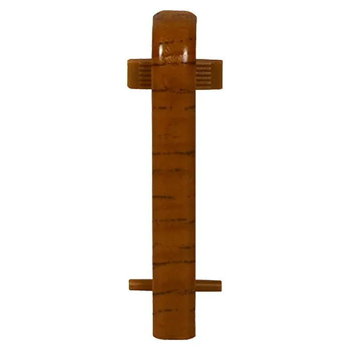 Profiles and more Übergangskappe FU60L - Merbau/Robinie, 2 Stk. - Nahaufnahme eines braunen Lego-Technic-Teils mit Querstiften, das wie ein Holzbalken aussieht.