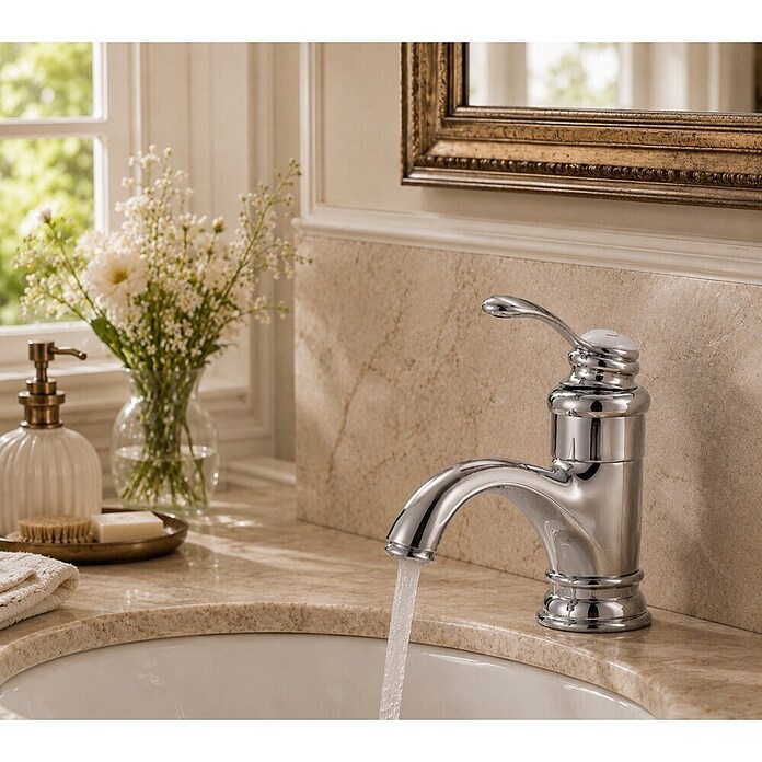 Rousseau Grifo de lavabo Byron (Cromo, Caño bajo) | BAUHAUS