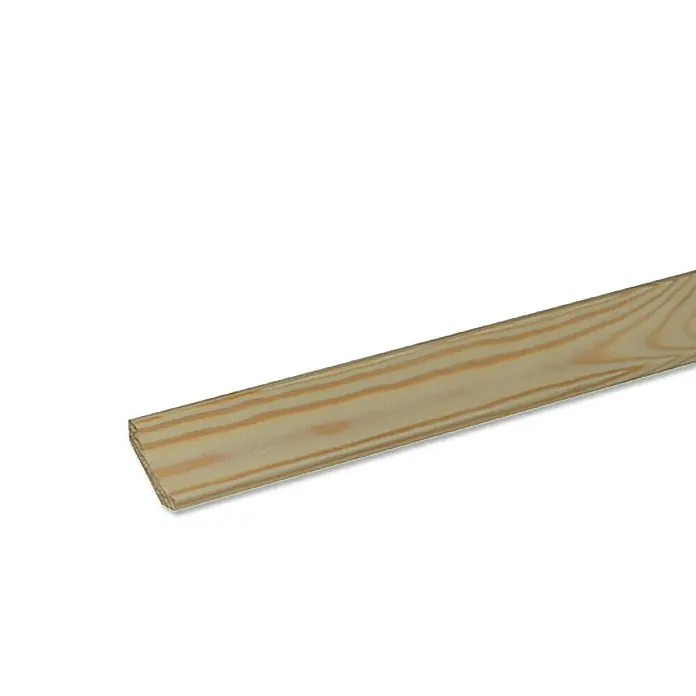 Hohlkehlleiste - 240 x 2,9 x 2,9 cm, Fichte/Kiefer, Unbehandelt - Ein helles, unbehandeltes Holzbrett mit deutlicher Maserung, ideal für Bau- oder Bastelprojekte.