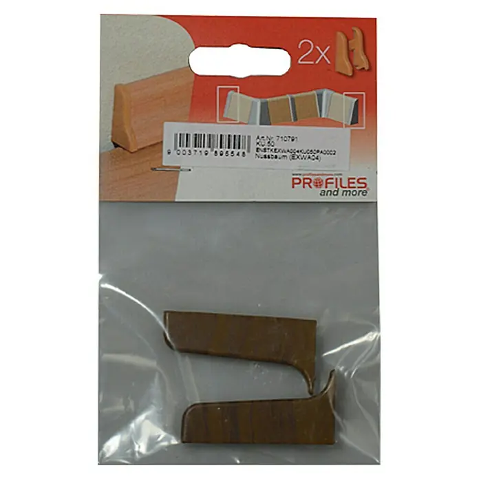 Profiles and more Endkappe KU050 - Nuss, 2 Stk. - 2er-Packung Nussbaum-Übergangsprofile für einen sauberen und stilvollen Übergang zwischen Bodenbelägen.