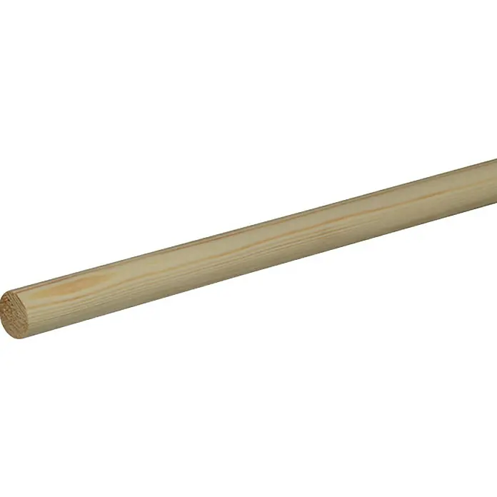 Rundstab - Ø x L: 2,2 x 240 cm, Kiefer - Rundholz aus hellem Holz mit deutlicher Maserung, ideal für Heimwerkerprojekte und Modellbau.