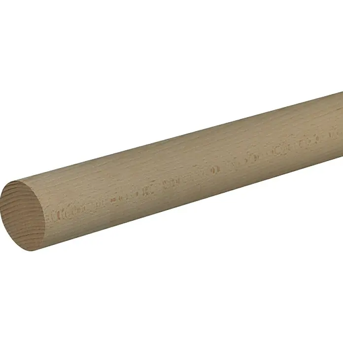 Profiles and more Rundstab - Ø x L: 50 mm x 100 cm, Buche, Glatt - Nahaufnahme eines hellen Holzrundstabs, der sich ideal für Bastelarbeiten, Modellbau oder als dekoratives Element eignet.