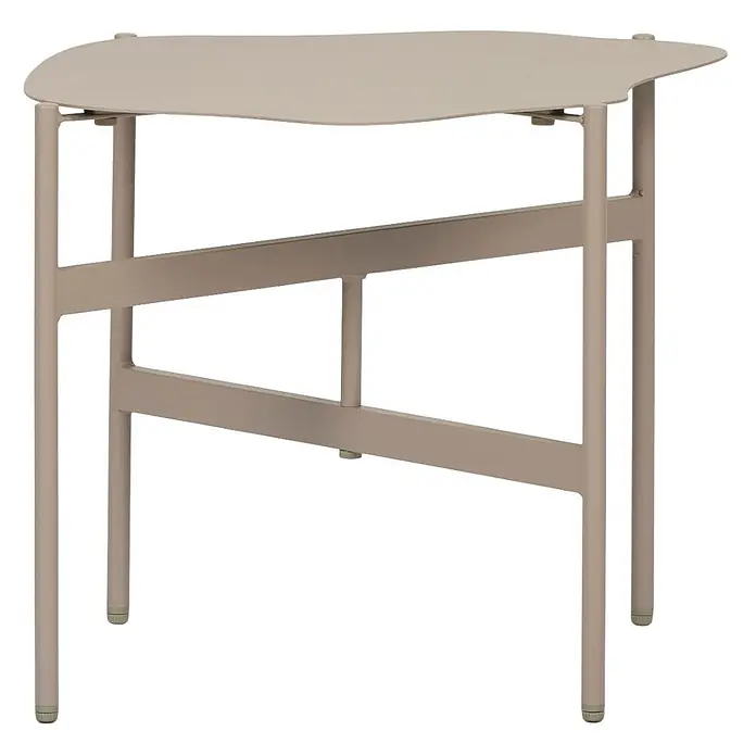 Ebuy24 Loungemöbel-Set Madison - 3 -tlg., Nonwood, Olefin, PE-Kunststoff, Polyester, Stahl, Beige - Hellbrauner Metalltisch mit organisch geformter Tischplatte und minimalistischem Gestell.