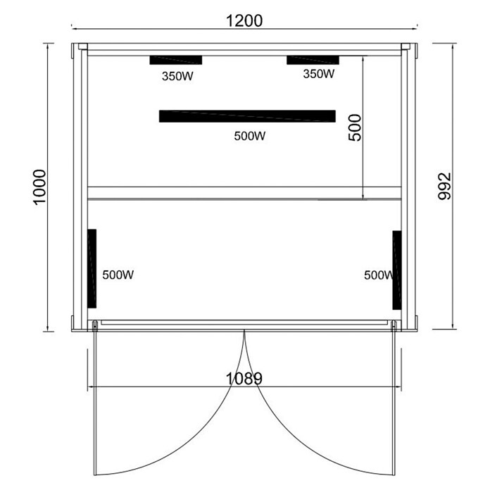 Sanotechnik Infrarotkabine Ruby 2 (L x B x H: 120 x 100 x 195 cm, 2 200 W, 5 Infrarotstrahler) | BAUHAUS