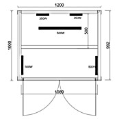 Sanotechnik Infrarotkabine Ruby 2 (L x B x H: 120 x 100 x 195 cm, 2 200 W, 5 Infrarotstrahler) | BAUHAUS