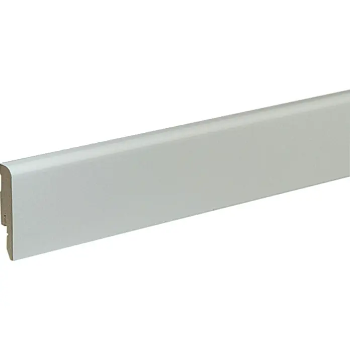 Sockelleiste FU54L - 240 cm x 12 mm x 58 mm, MDF - Weiße Sockelleiste aus Holz, ideal für jeden Raum. Die Fußleiste sorgt für einen sauberen Übergang zwischen Wand und Boden.