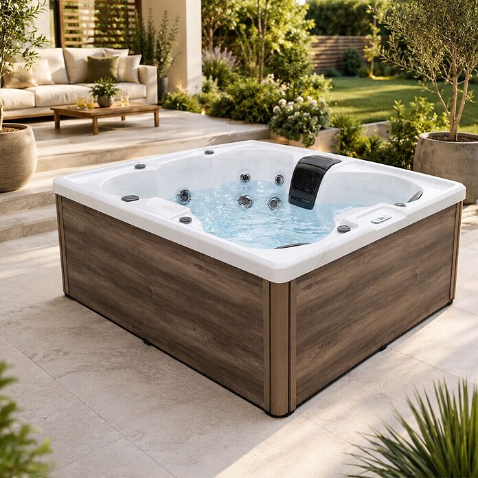Sanotechnik Whirlpool Catania (L x B x H: 210 x 180 x 82 cm, Max. Personenzahl: 5, Sterling Silver) | BAUHAUS