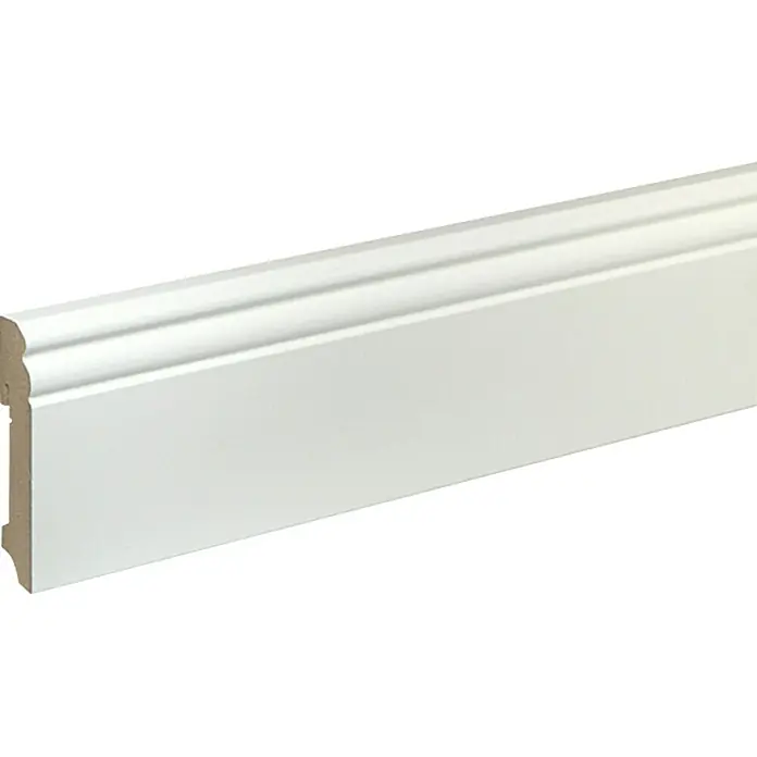 Sockelleiste FU94L - 240 cm x 19 mm x 93 mm, MDF, Oberflächenbehandlung: Lackiert - Weiß lackierte Sockelleiste mit profilierter Oberkante für den Innenbereich. Ideal für stilvolle Raumgestaltung.