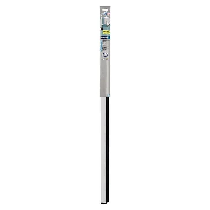 KÄLTESTOPP Türbodendichtung Automatik - Braun, 1 m, Spaltenbreiten bis 15 mm - Graue Aluminium-Türdichtung mit schwarzem Dichtprofil, automatische Abdichtung für Spalten bis 15 mm.