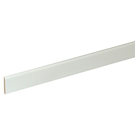 Sockelleiste (240 cm x 5 mm x 29 mm, Buche, Lackiert, Weiß)