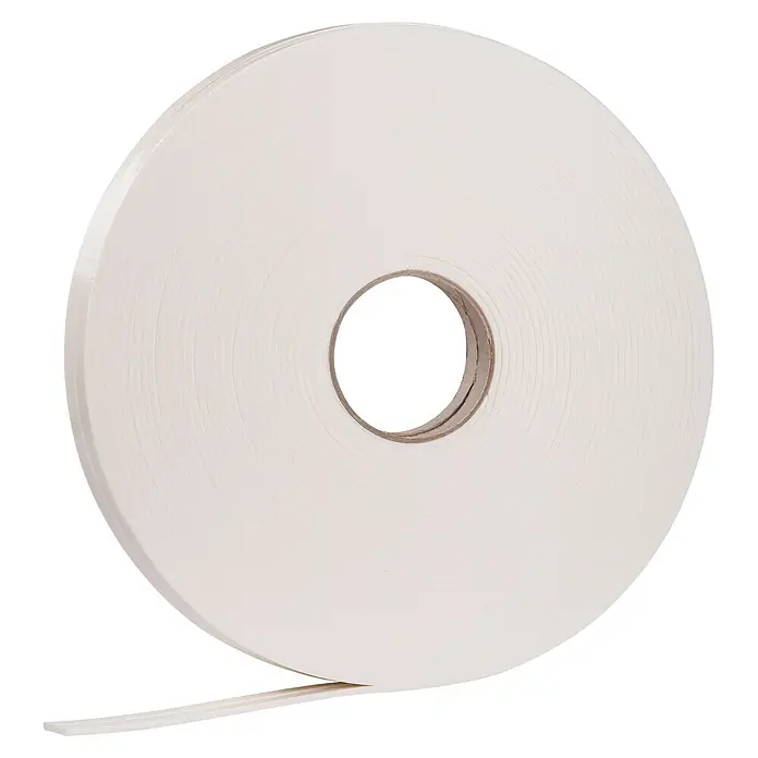 KÄLTESTOPP Dauerdichtung - Weiß, 40 m x 9 mm x 4 mm, Spaltenbreiten 1,5 - 3,5 mm - Rolle weißes doppelseitiges Schaumstoffklebeband.