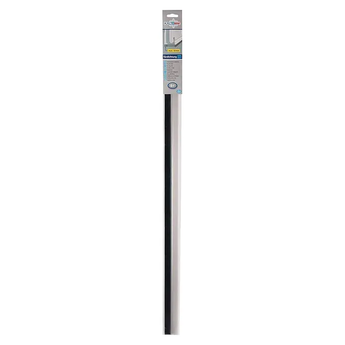 KÄLTESTOPP Türbodendichtung Standard - Transparent, 1 m, Geeignet für: Zimmertüren - Silberne und schwarze Bürsten-Türdichtung für Spalten bis 18 mm.