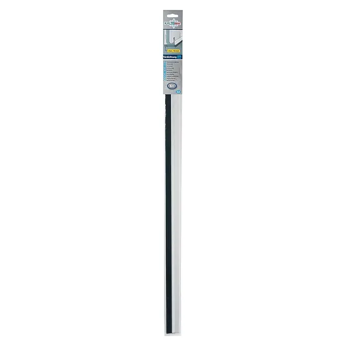 KÄLTESTOPP Türbodendichtung Standard - Weiß, 1 m, Geeignet für: Zimmertüren - Weißer Türbodendichtung mit schwarzer Bürstenleiste, 1m lang, für Spalten bis 18mm, gegen Zugluft.
