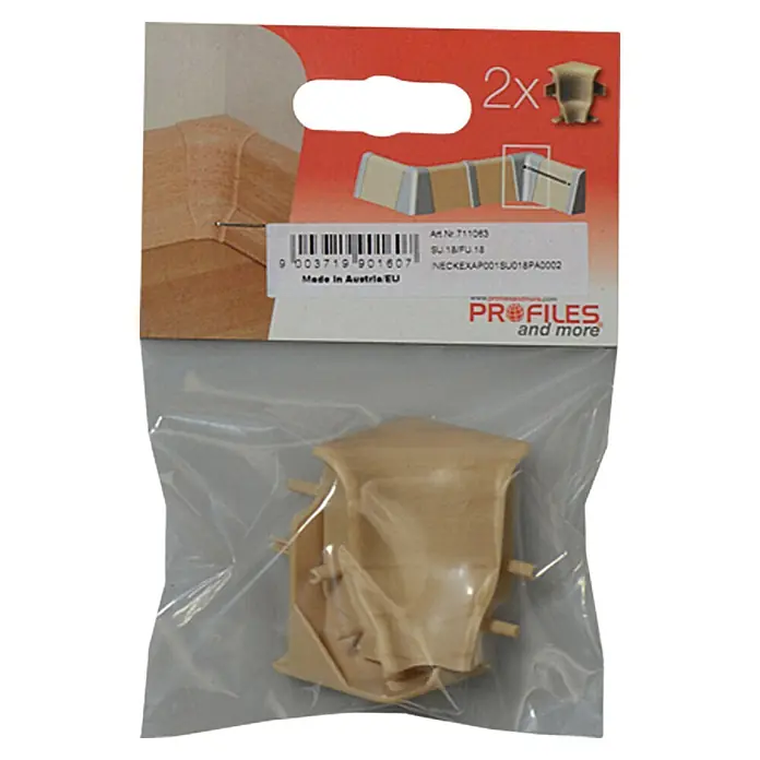 Profiles and more Innenecke SU18/FU18 - Apfel, 2 Stk. - Eine Packung mit zwei beigen Eckprofilen "Profiles and more", ideal für saubere Übergänge und eine stilvolle Optik in jedem Raum.