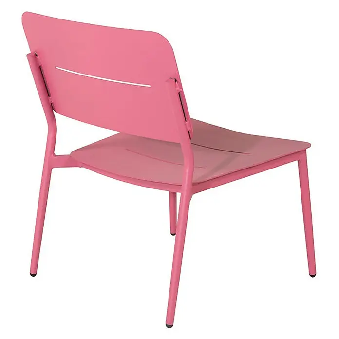 Ebuy24 Gartensessel Lina 2er-Set - 100 % Polyester, Stahl, Altrosa, B x T x H: 55 x 59 x 74 cm - Moderner rosa Metallstuhl mit geschlitzter Sitzfläche und Rückenlehne.