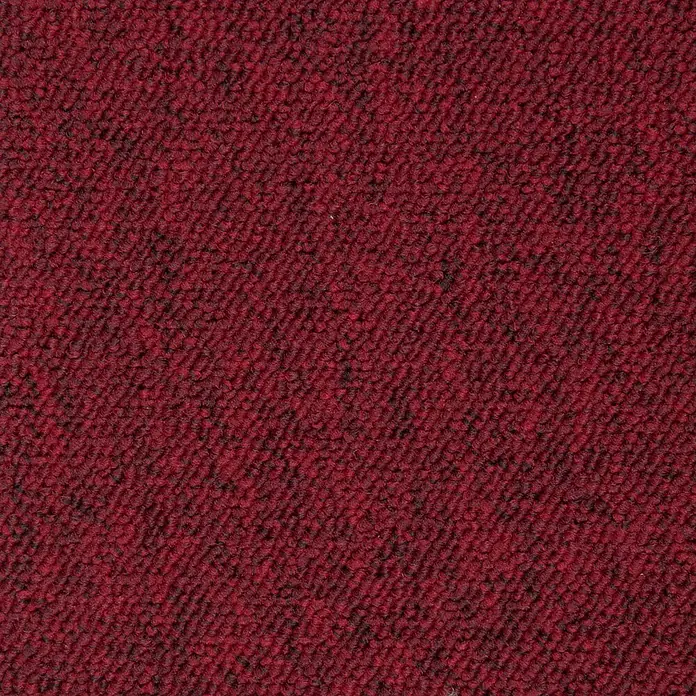 Bricoflor Teppichfliese - Breite: 50 cm, Schlinge, Polypropylen, rot - Texturierter roter Schlingenflor-Teppich.