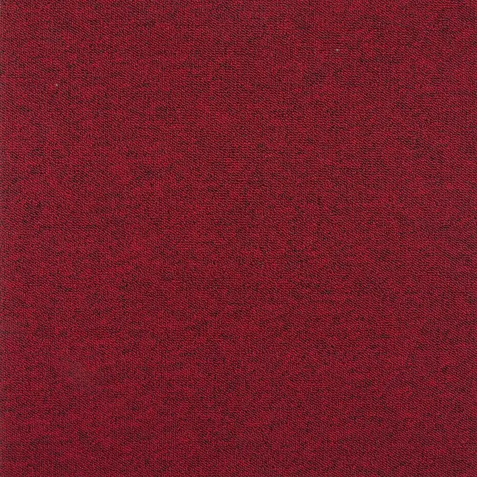 Bricoflor Teppichfliese - Breite: 50 cm, Schlinge, Polypropylen, rot - Tiefroter strukturierter Stoff mit feinen dunklen Sprenkeln.