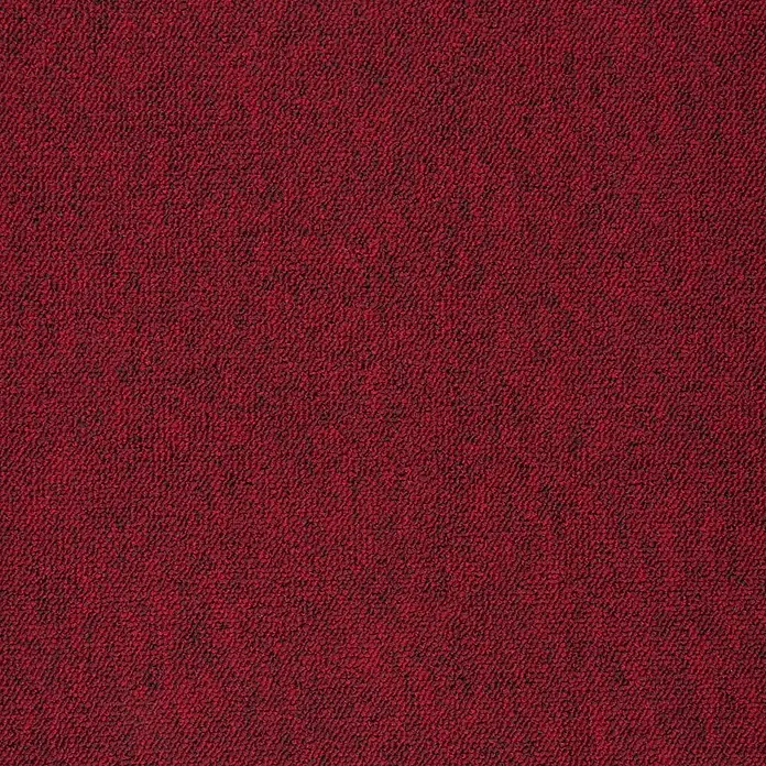 Bricoflor Teppichfliese - Breite: 50 cm, Schlinge, Polypropylen, rot - Melierte tiefrote Teppichstruktur mit subtilen dunkleren Fasern.