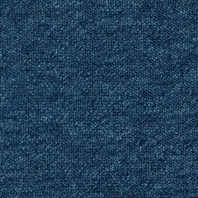 Bricoflor Teppichfliese - Breite: 50 cm, Schlinge, Polypropylen, blau - Nahaufnahme einer texturierten blauen Teppichoberfläche.