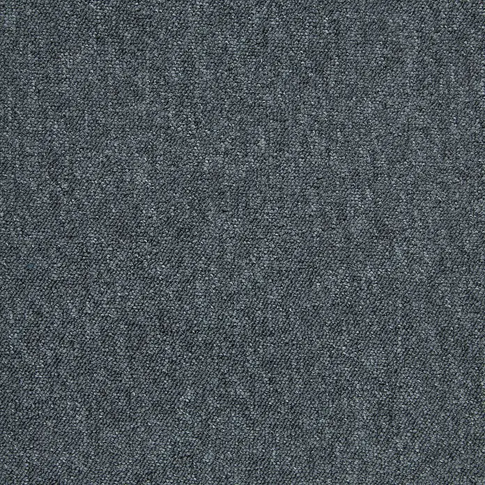 Bricoflor Teppichfliese - Breite: 50 cm, Schlinge, Polypropylen, grau - Nahaufnahme eines dunkelgrauen, gesprenkelten Teppichs mit Webstruktur.