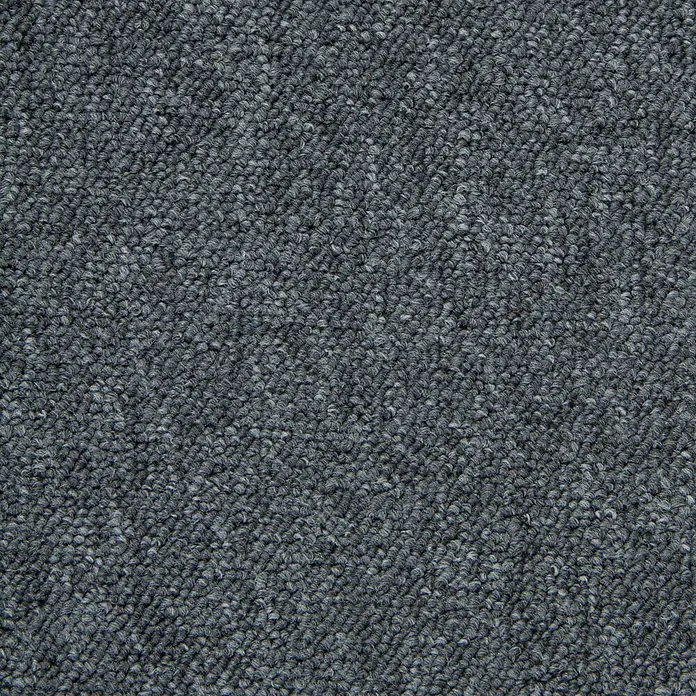 Bricoflor Teppichfliese - Breite: 50 cm, Schlinge, Polypropylen, grau - Nahaufnahme von dunkelgrauem Schlingenflorteppich.