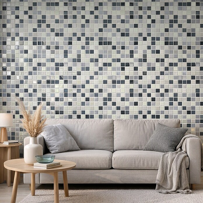 Mosaikfliese Quadrat Crystal Mix CM 4125 (32,7 x 30,2 cm, Grau, Glänzend)
