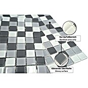 Mosaikfliese Quadrat Crystal Mix CM 4125 (32,7 x 30,2 cm, Grau, Glänzend)