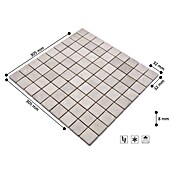 Mosaikfliese Quadrat Uni MOS 32/13R (30,5 x 30,5 cm, Beige, Matt)