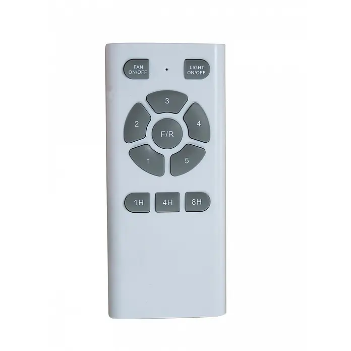 Vam Deckenventilator Outdoor Deckenventilator SLIM mit LED schwarz 157 cm - SCHWARZ, 1.570 mm, 37 W - Weiße Fernbedienung für Deckenventilator und Licht, mit grauen Tasten für Lüftergeschwindigkeiten (1-5), Richtung (F/R), Ein/Aus für Lüfter und Licht sowie Timer (1H, 4H, 8H).