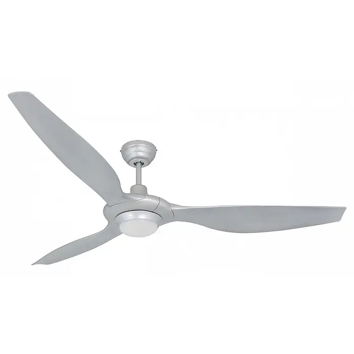 Vam Deckenventilator Outdoor Deckenventilator SLIM mit LED silber 157 cm - SILBER, 1.570 mm, 37 W - Silberner dreiflügeliger Deckenventilator mit integriertem LED-Licht.