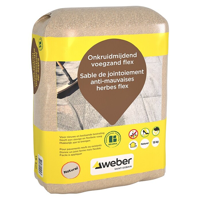 SG Weber Beamix Voegzand Flex onkruidmijdend (Naturel, Voegbreedte: 30 mm, 20 kg) | BAUHAUS