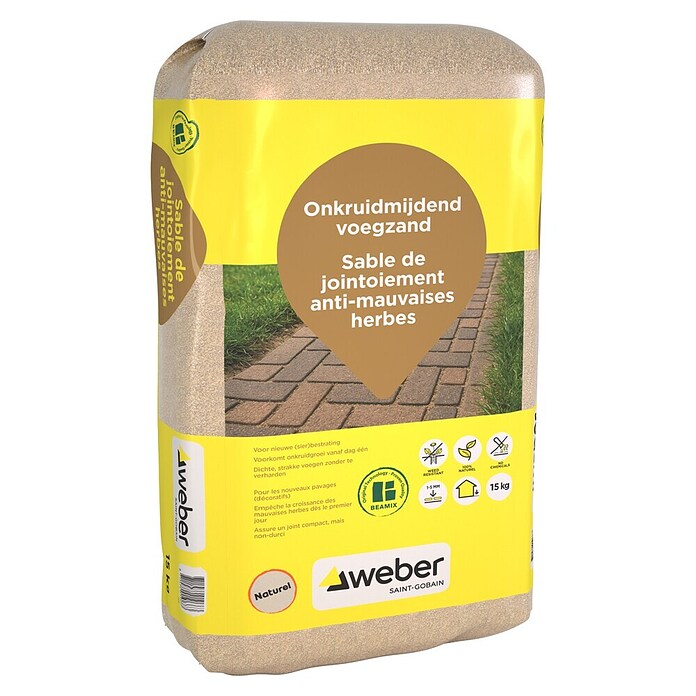 SG Weber Beamix Voegzand onkruidmijdend (Naturel, Voegbreedte: 30 mm, 20 kg) | BAUHAUS