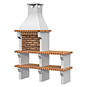 Barbacoa con chimenea Silves y mesa lateral (Superficie parrilla: 62 x 38 cm, Hormigón)