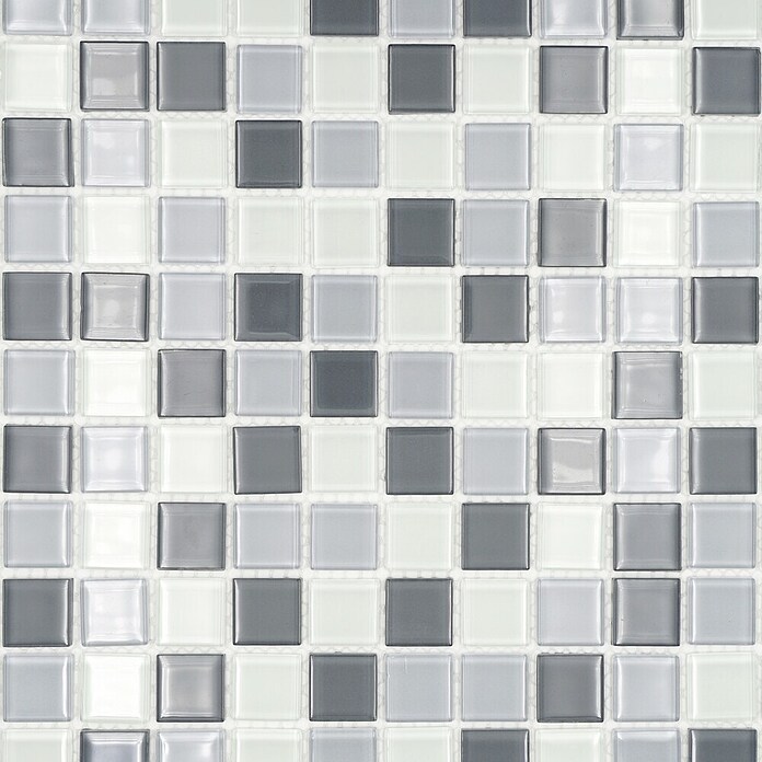 Mosaikfliese Quadrat Crystal Mix CM 4125 (32,7 x 30,2 cm, Grau, Glänzend)