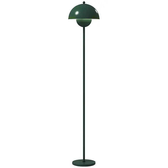 Homcom Stehleuchte - 40 W, Höhe: 155 cm, Grün, Grün, E27 - Dunkelgrüne Metall-Stehleuchte mit pilzförmigem Schirm.