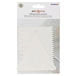 Glorex Effektspachtel Set (19,5 x 11,6 x 0,4 cm, Weiß)