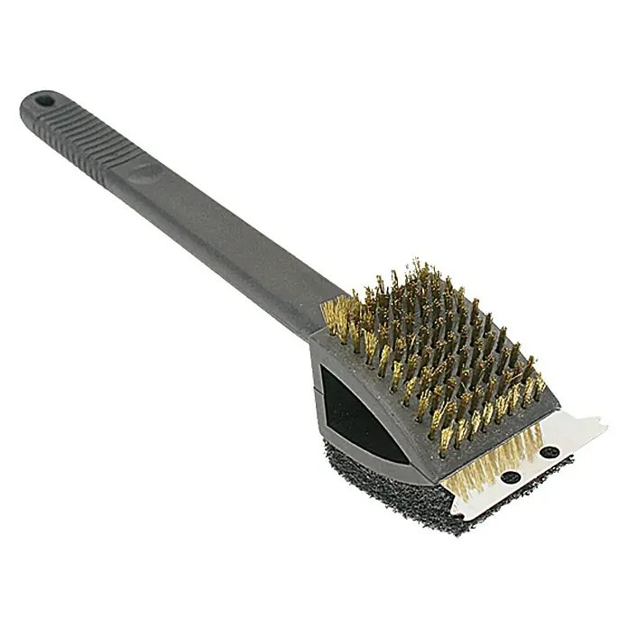 Grillstar Grillbürste 3 in 1 - Länge: 38 cm - Grillbürste mit Drahtborsten, Schaber und Schwamm für eine gründliche Reinigung des Grillrosts.