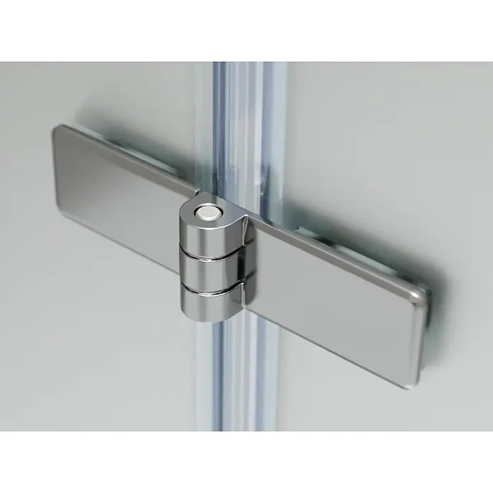 i-flair Eckdusche DK99FR105x80 - Beschichtet, Silber, Stärke: 6 mm - Verchromtes Duschkabinen-Scharnier mit rechteckigen Platten zur Befestigung einer Glasplatte.