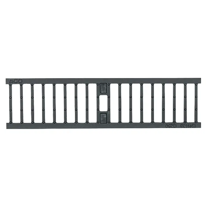 ACO Galaline Gussrost - 50 x 13,1 x 2,2 cm, Schlitzbreite: 18 mm, Gusseisen - Das ACO Drainlock Gussrost ist ein stabiles Gitterrost für Entwässerungssysteme, ideal für den Außenbereich.