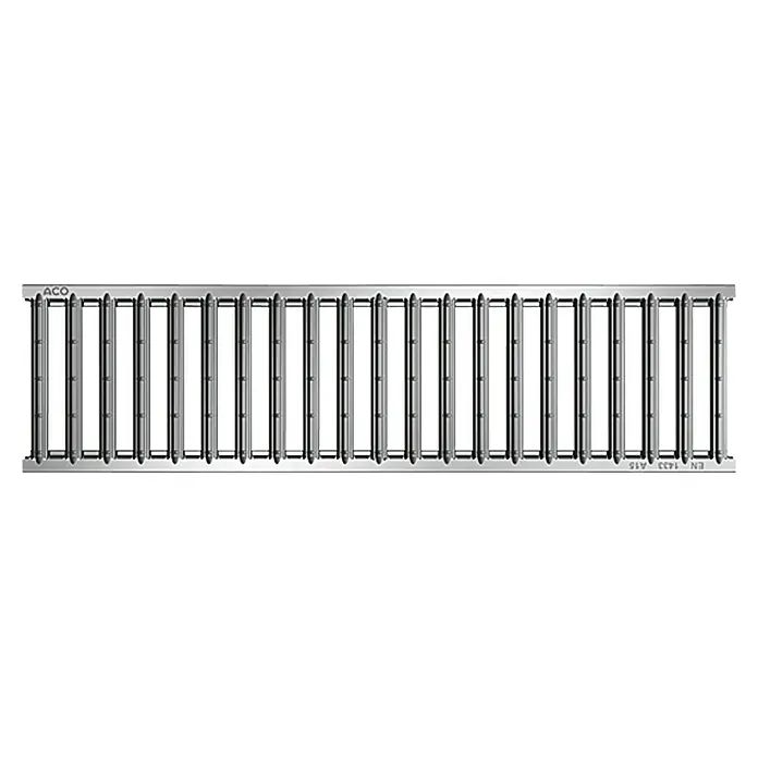 ACO Galaline Stegrost - 100 x 13,1 x 2,1 cm, Schlitzbreite: 12 mm, Stahl - ACO Entwässerungsrinne: Robuste und langlebige Entwässerungslösung für den Außenbereich, ideal für stark frequentierte Bereiche.