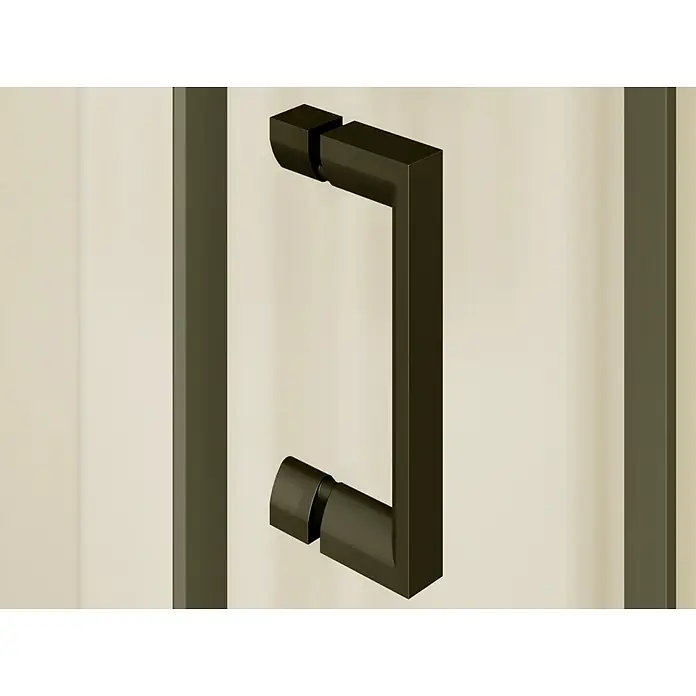 i-flair Eckdusche DK79C80x80 - Beschichtet, Schwarz, Stärke: 6 mm - Dunkelbronze C-förmiger Dusch- oder Türgriff, modernes Design.