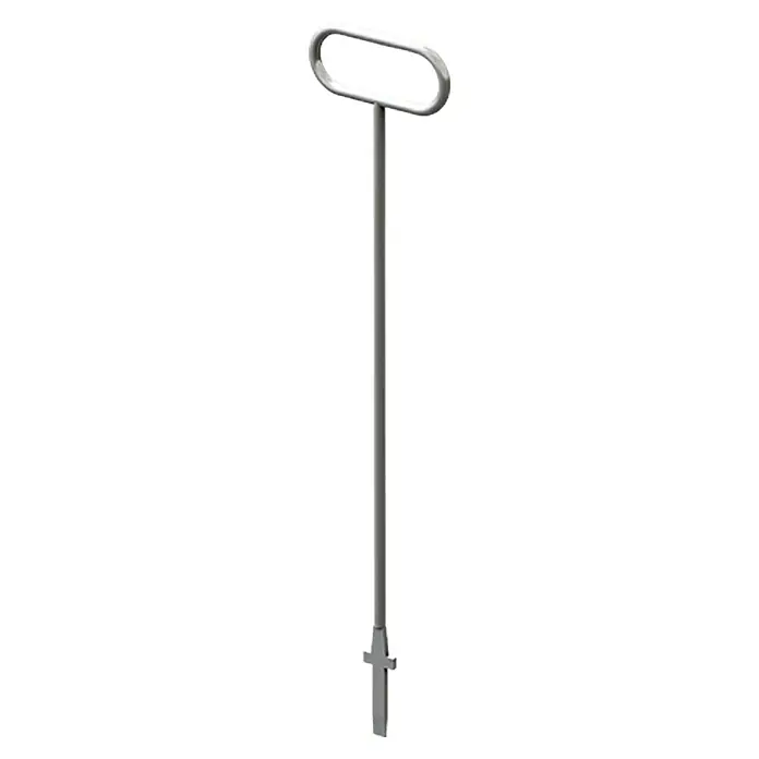 ACO Self Rosthaken Galaline 100 - Stahl - Abbildung eines Bodentester-Werkzeugs aus Metall mit einem T-förmigen Griff und einer schmalen Sonde zur Bodenanalyse.