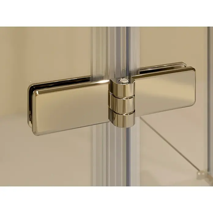 i-flair Eckdusche DK19MF90x70 - Beschichtet, Silber, Stärke: 6 mm - Scharnier aus poliertem Chrom für Glas-zu-Glas-Verbindungen, ideal für Duschkabinen.