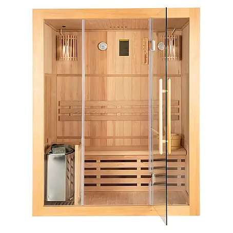 HOME DELUXE - Traditionelle Sauna SKYLINE L - 150 x 120 cm für 3 Personen