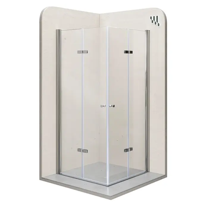 i-flair Eckdusche DK99C70x120 - Beschichtet, Silber, Stärke: 6 mm - Eckduschkabine mit Klarglaspaneelen, Chromscharnieren und Griffen.