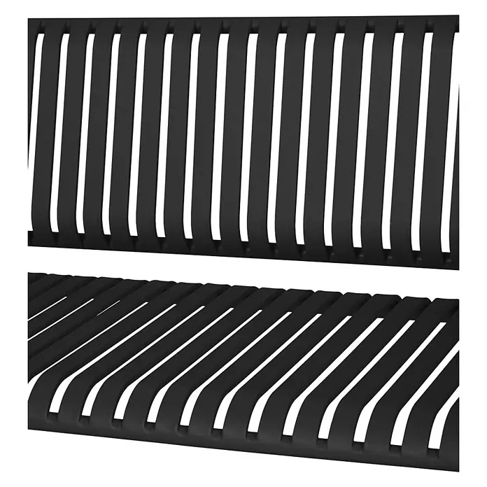 Ebuy24 Gartenbank Stella 2er-Set - B x T x H: 140 x 140 x 83 cm, Aluminium., Schwarz - Schwarze Lamellenbank mit gebogenen Latten für Rückenlehne und Sitzfläche.