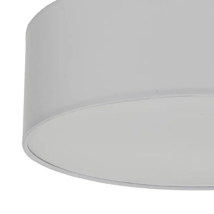 Lindby Deckenleuchte Sebatin - L x B x H: 40 x 40 x 17 cm, weiß / opal, E27 - Rundes, weißes Deckenlicht aus Stoff mit diffuser Unterseite.