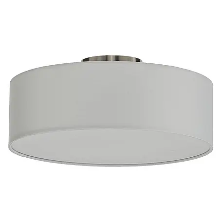 Lindby LED Textil Deckenleuchte rund 40 cm, Deckenlampe Stoff creme