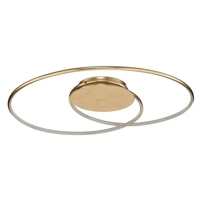 Lindby Deckenleuchte Joline - L x B x H: 74 x 74 x 5,2 cm, messing / gold - Moderne goldfarbene LED-Deckenleuchte im Spiraldesign.